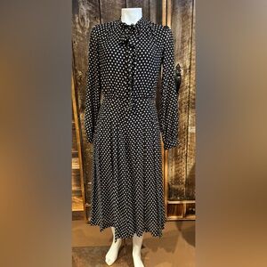 Michael Kors Black and White Polka Dot Culotte Jumpsuit